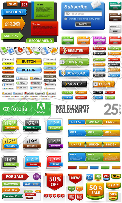 Web Elements Collection #1, 25xEPS