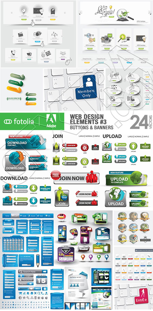 Web Design Elements #3, 24xEPS