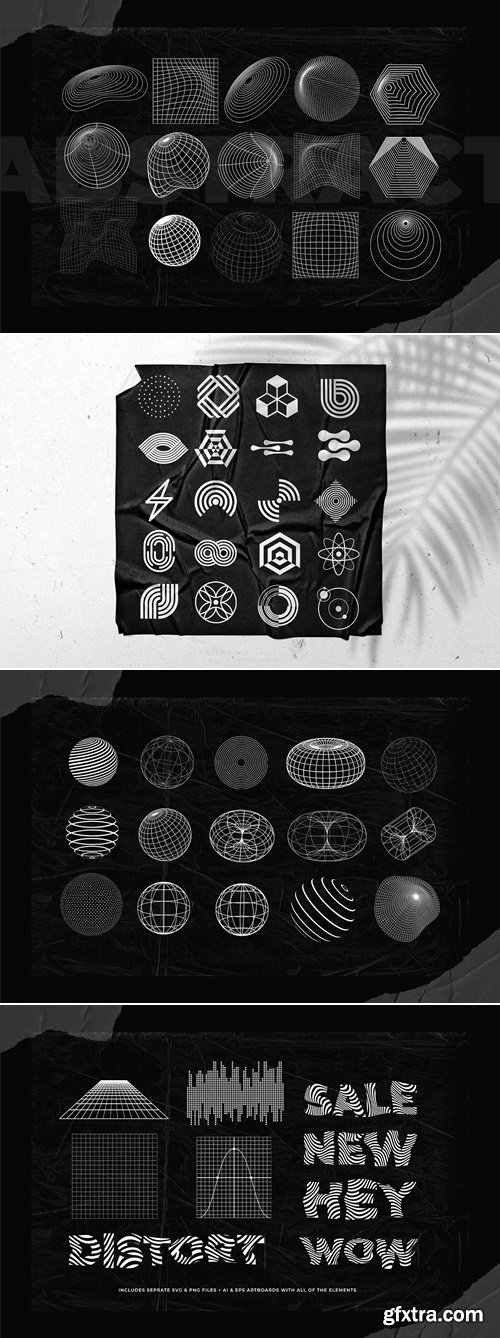CreativeMarket - 125+ Abstract Futuristic Shapes 5618171