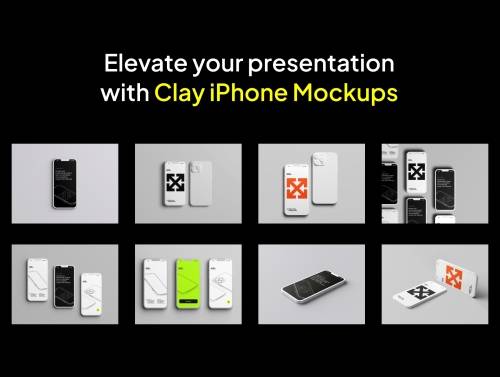'Bundle Clay iPhone Mockups'