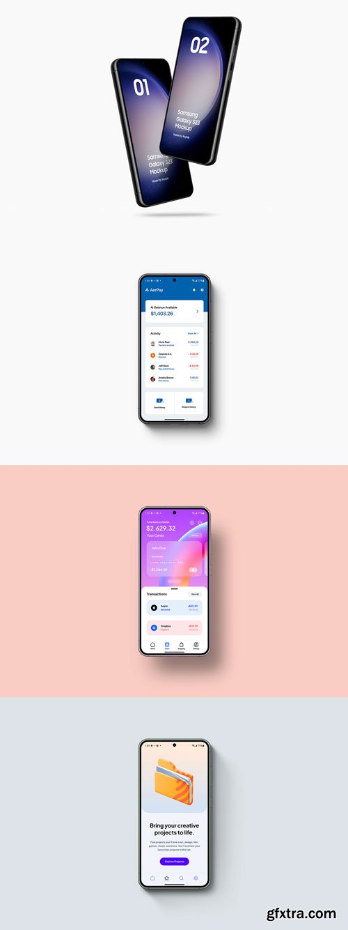 Asylab - Samsung Galaxy S23 - 21 Mockups Scenes