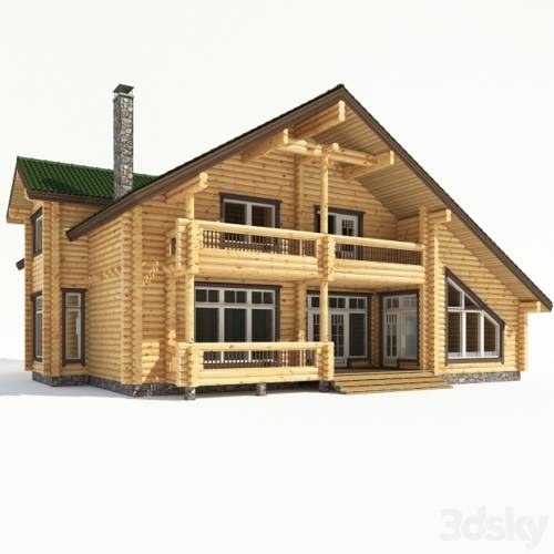'3dsky Pro - Modern cottage. Log Cabin.'