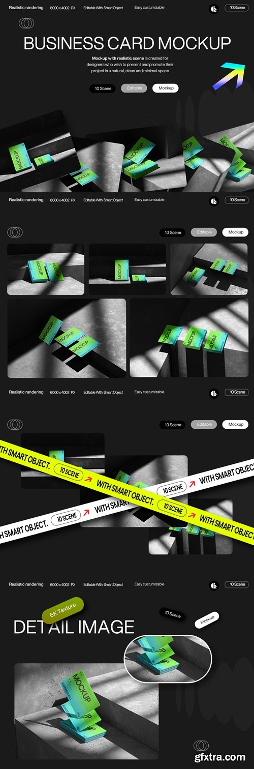 Green Gradient Business Card Mockup