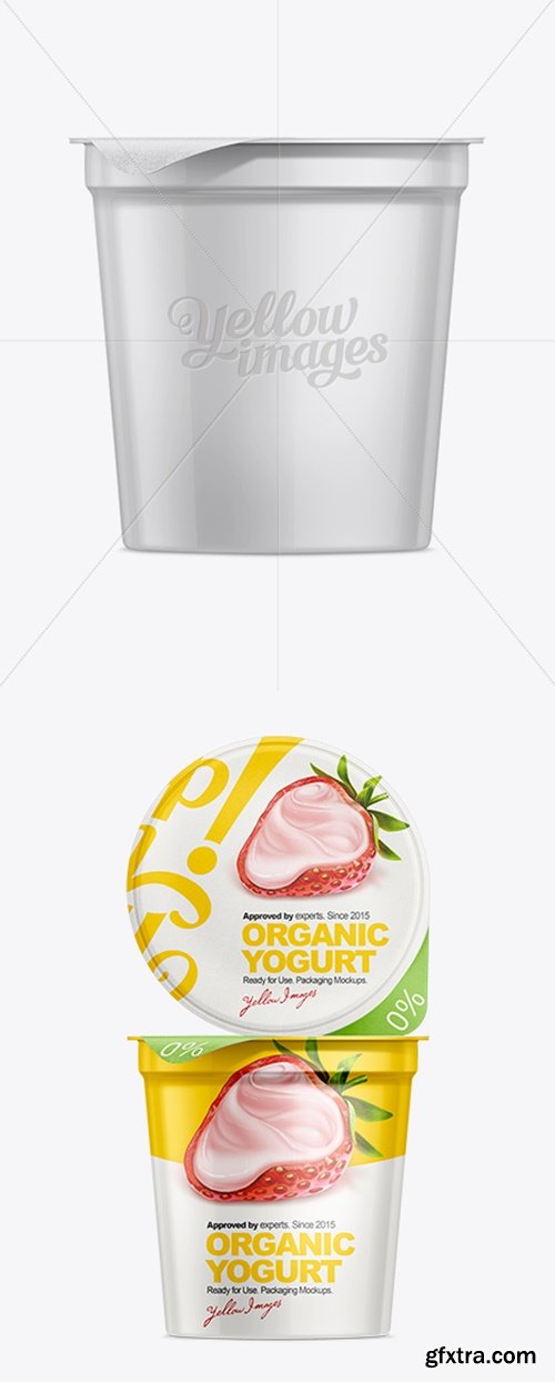 YellowImages - 907g Yogurt Cup with Foil Lid Mockup 10566