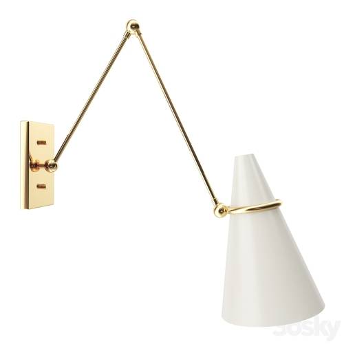 '3dsky Pro - Aldus Ivory Polished Brass Wall Sconce by Hettler.Tüllmann'
