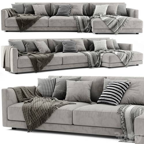 '3dsky Pro - Poliform Bristol Chaise Longue Sofa 2'