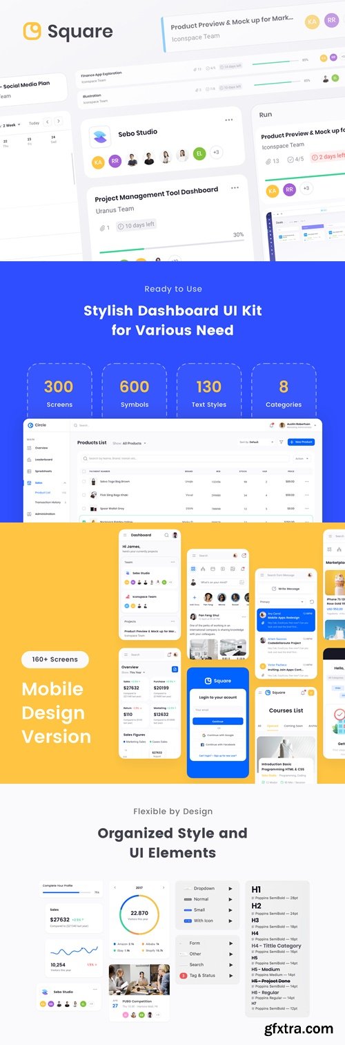 Square Dashboard UI Kit