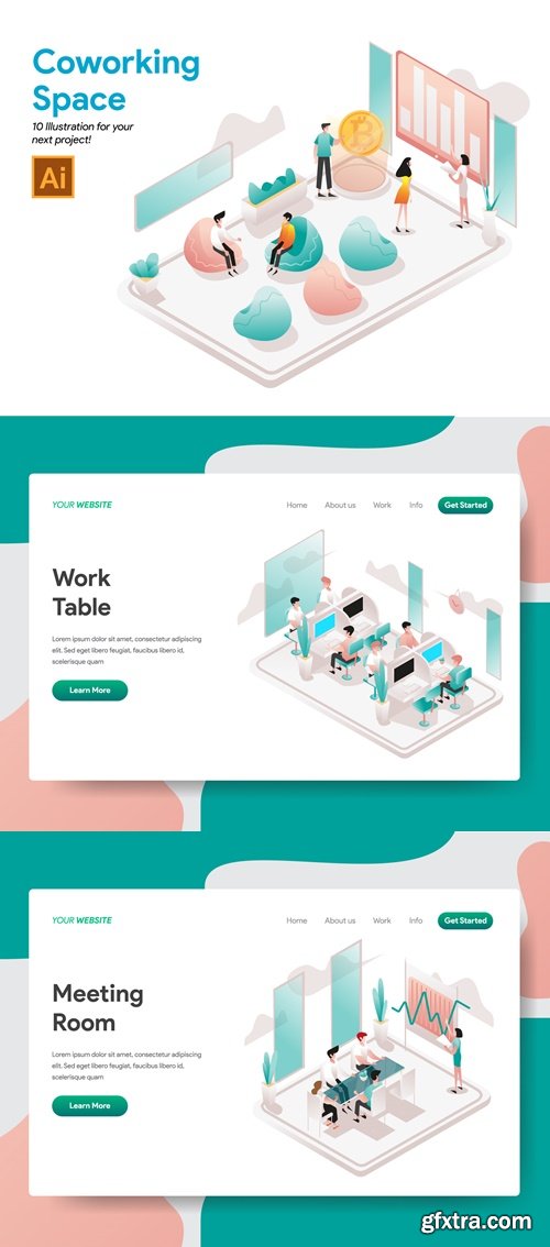 Coworking Space Illustration Vol 1