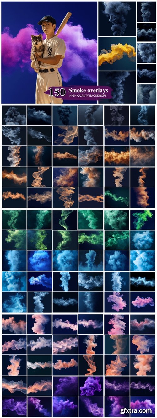 100+ Smoke Overlays Digital Backdrops