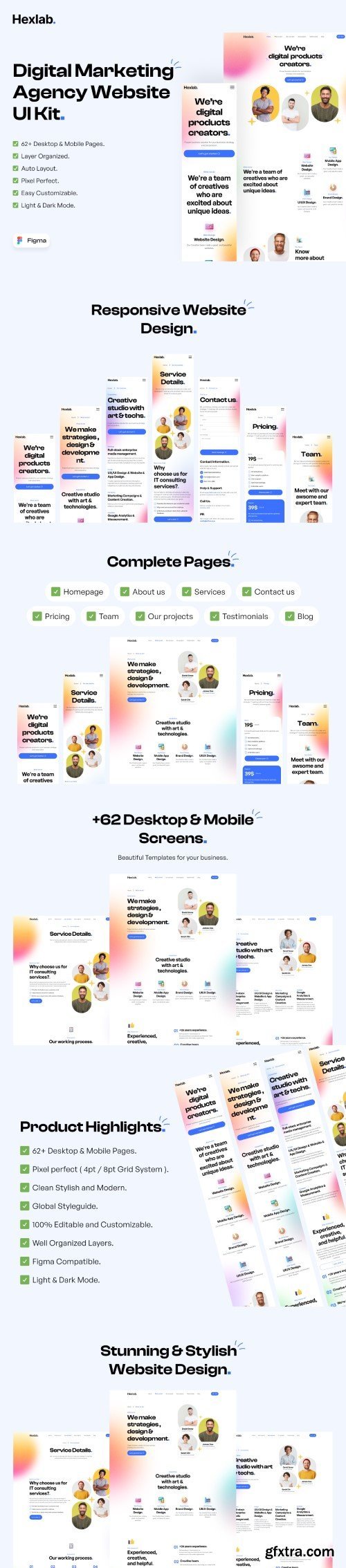 HexLab - Digital Marketing Agency Website UI Kit Ui8.net