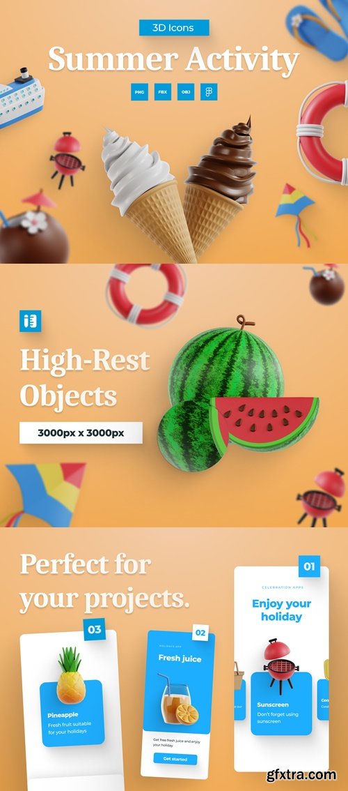 3D Summer Activity Ui8.net