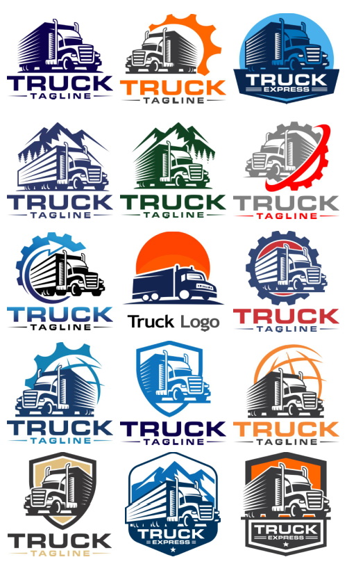 Truck Tagline Vector Logos 15xEPS