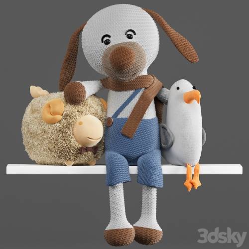 '3dsky Pro - Toys, dolls: dog, sheep, Seagull'