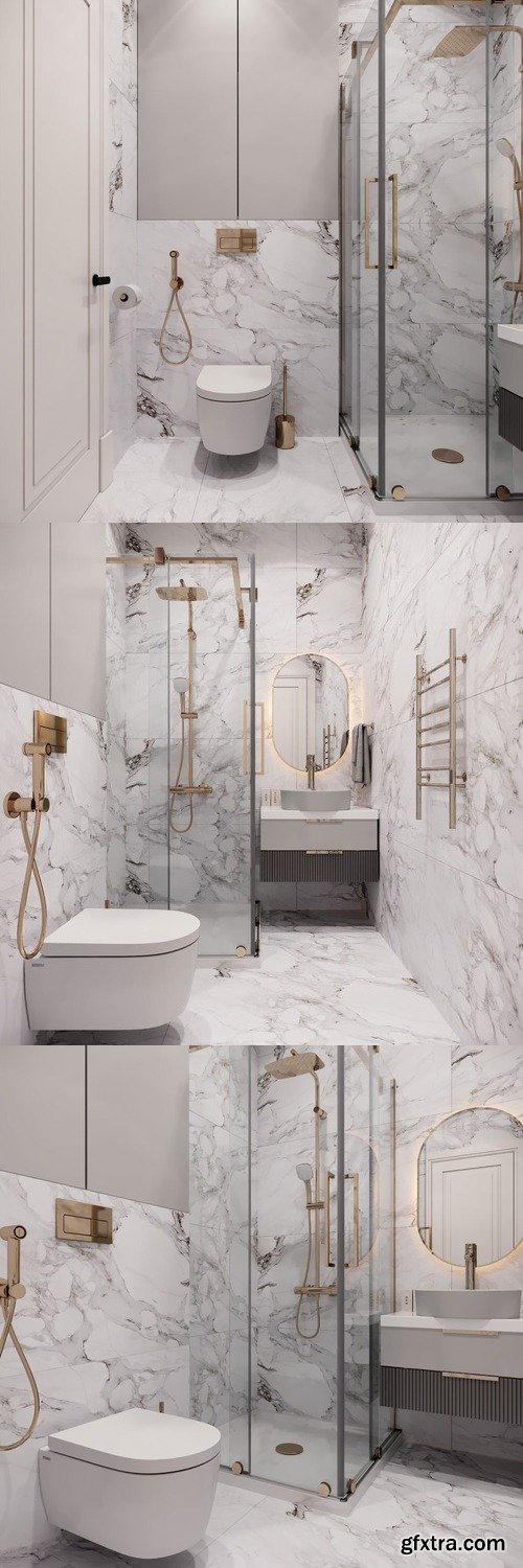 Neoclassical bathroom 20 - 3D Scene