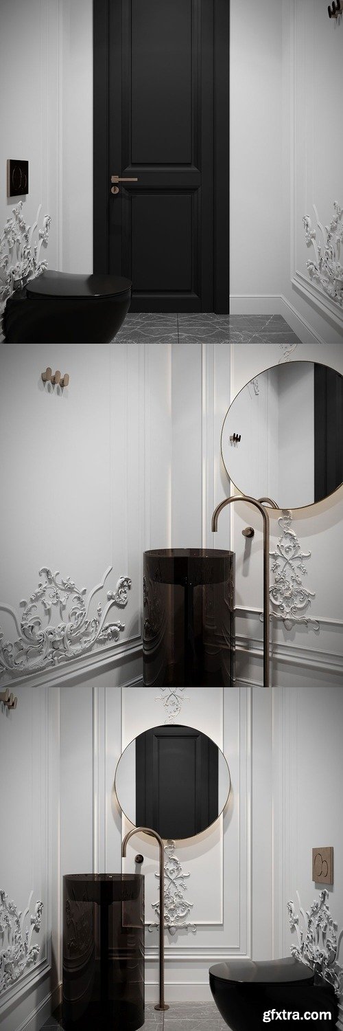 Neoclassical bathroom 22 - 3D Scene