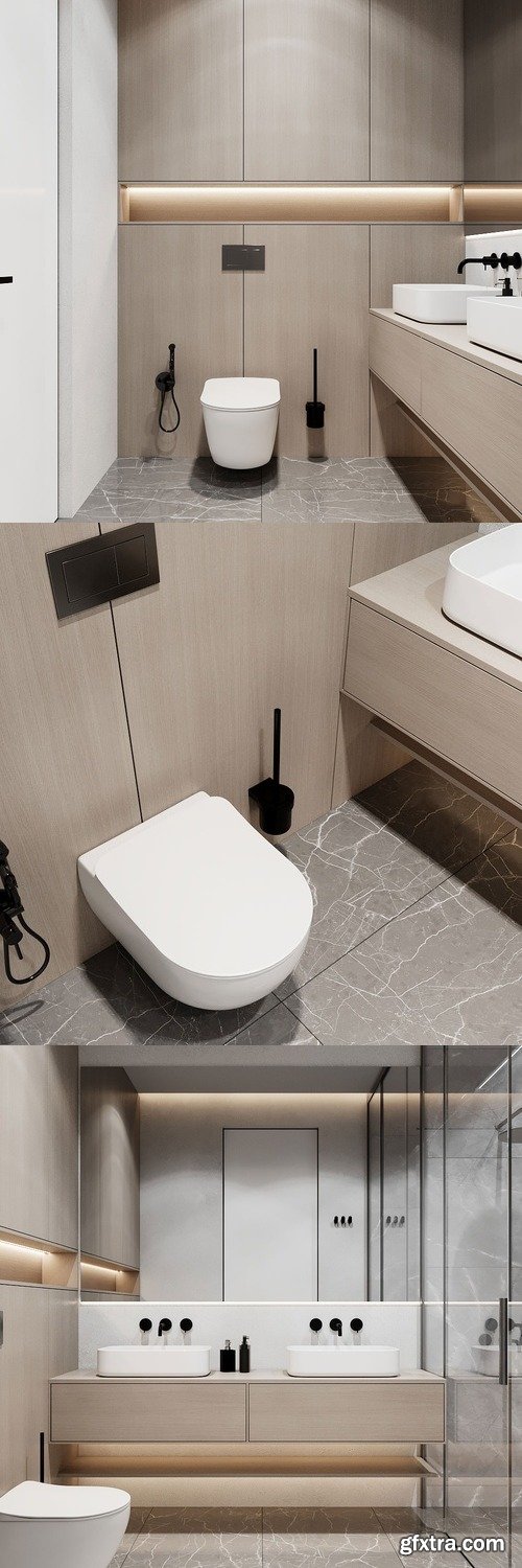 Minimalist bathroom 7 - 3D Scene