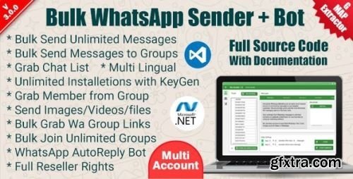 CodeCanyon - WaSender Bulk WhatsApp Sender + Group Sender + WhatsApp Auto Reply Bot v3.6 - 35762285