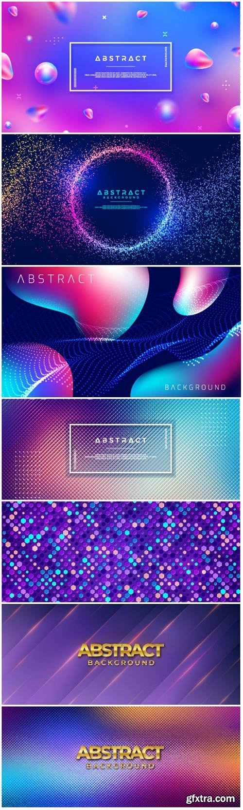 Colorful Background with 3D Style 7xEPS
