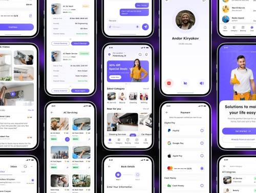'Home Services Mobile App UI Design'