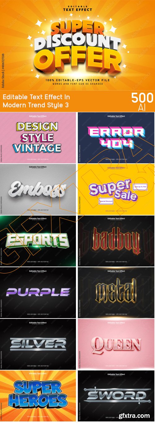 Editable Text Effect In Modern Trend Style 3 500xAI