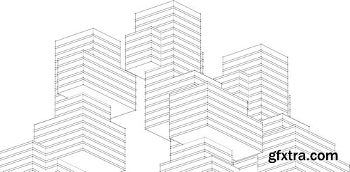 Abstract Lines Drawing in Architectural Art Concept 25xAI