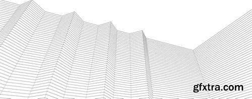 Abstract Lines Drawing in Architectural Art Concept 25xAI