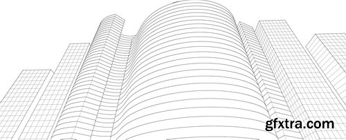 Abstract Lines Drawing in Architectural Art Concept 25xAI