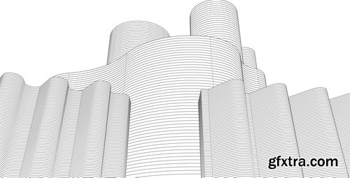 Abstract Lines Drawing in Architectural Art Concept 25xAI