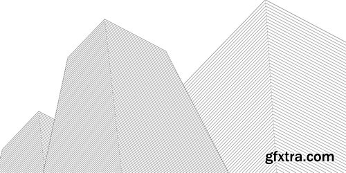 Abstract Lines Drawing in Architectural Art Concept 25xAI