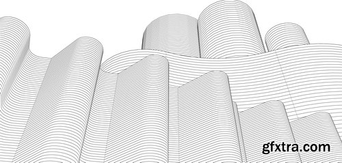 Abstract Lines Drawing in Architectural Art Concept 25xAI