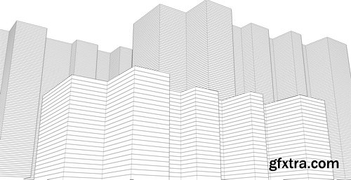 Abstract Lines Drawing in Architectural Art Concept 25xAI