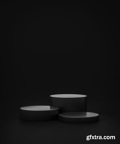 Black Podium or Blank Stage CYLINDER Platform 26xJPG, 4xPNG