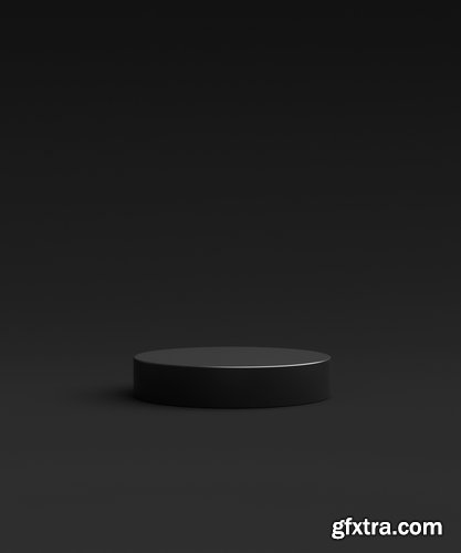 Black Podium or Blank Stage CYLINDER Platform 26xJPG, 4xPNG