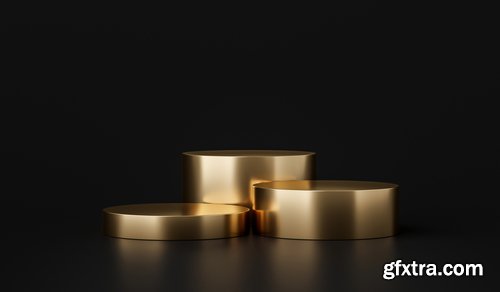 Black Podium or Blank Stage CYLINDER Platform 26xJPG, 4xPNG