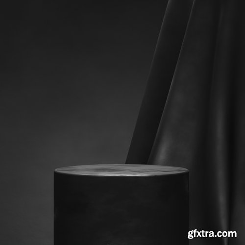 Black Podium or Blank Stage CYLINDER Platform 26xJPG, 4xPNG