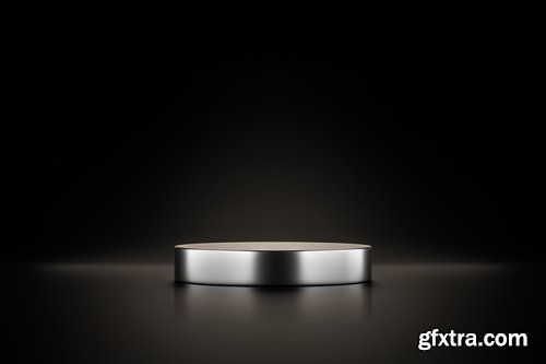 Black Podium or Blank Stage CYLINDER Platform 26xJPG, 4xPNG