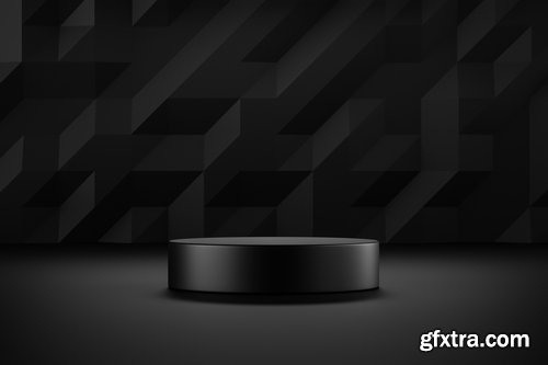 Black Podium or Blank Stage CYLINDER Platform 26xJPG, 4xPNG