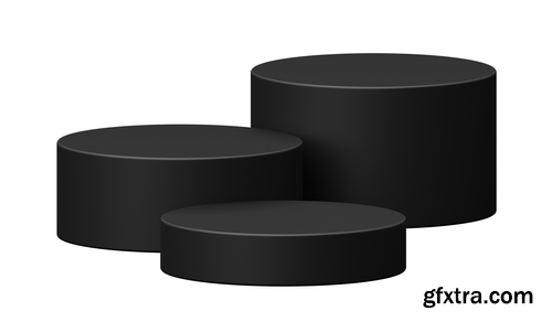 Black Podium or Blank Stage CYLINDER Platform 26xJPG, 4xPNG