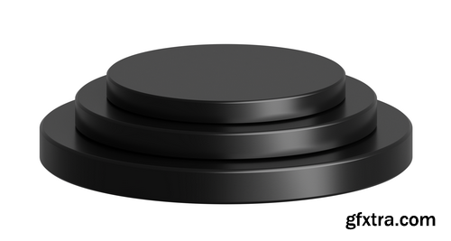 Black Podium or Blank Stage CYLINDER Platform 26xJPG, 4xPNG