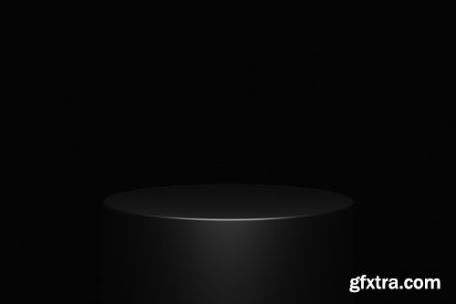 Black Podium or Blank Stage CYLINDER Platform 26xJPG, 4xPNG