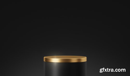 Black Podium or Blank Stage CYLINDER Platform 26xJPG, 4xPNG