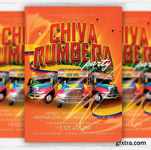 Psdmarket - Chiva Rumbera Party PSD Template