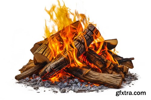 20 CAMPFIRES IN TRANSPARENT PNG