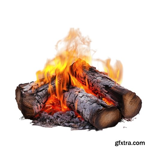 20 CAMPFIRES IN TRANSPARENT PNG