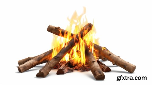 20 CAMPFIRES IN TRANSPARENT PNG