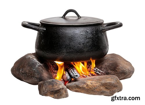 20 CAMPFIRES IN TRANSPARENT PNG