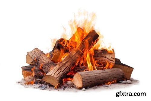 20 CAMPFIRES IN TRANSPARENT PNG