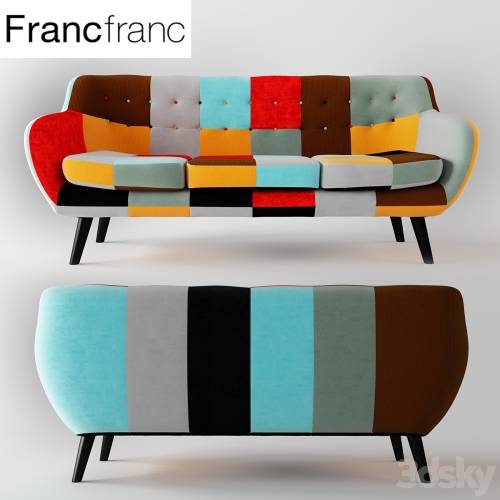 '3dsky Pro - NAVIA Patchwork Sofa 3S'