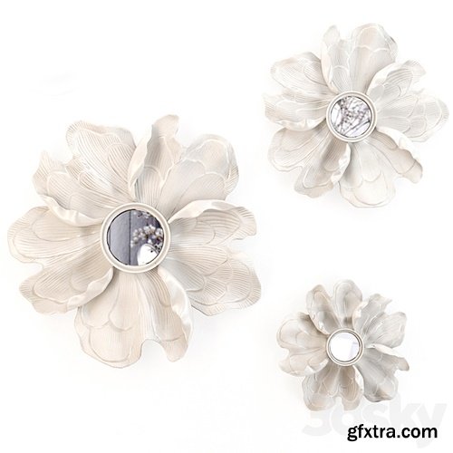 3dsky Pro - HP DECOR - Wall decor White Flower (mirror)