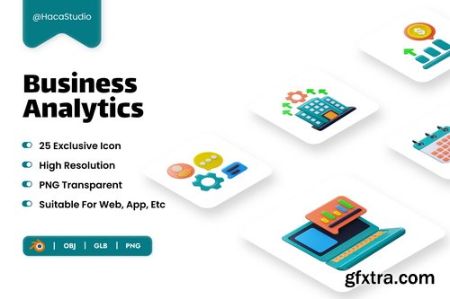Iconscout - Business Analytics 3D Icon Pack